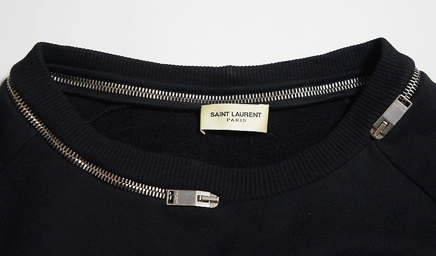 即決☆サンローランパリ SAINT LAURENT PARIS ジップ スウエット L