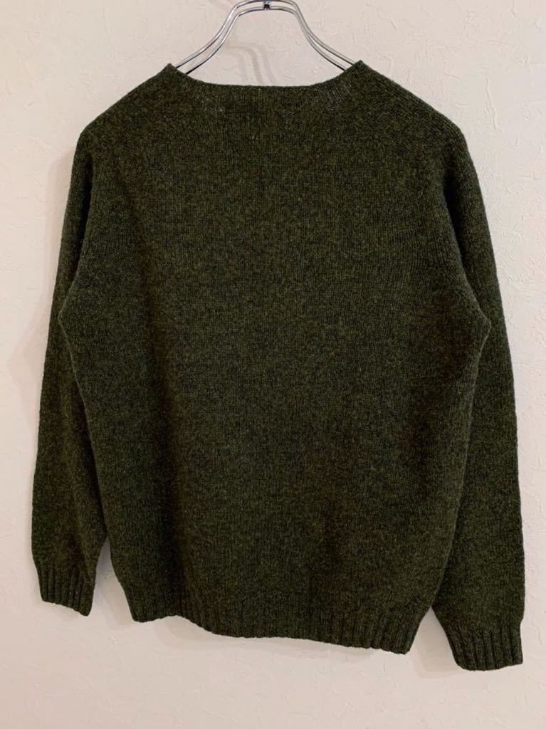美品ハリウッドランチマーケット×Harley スコットランド製　ウールセーター　38サイズ　グリーン系_画像2