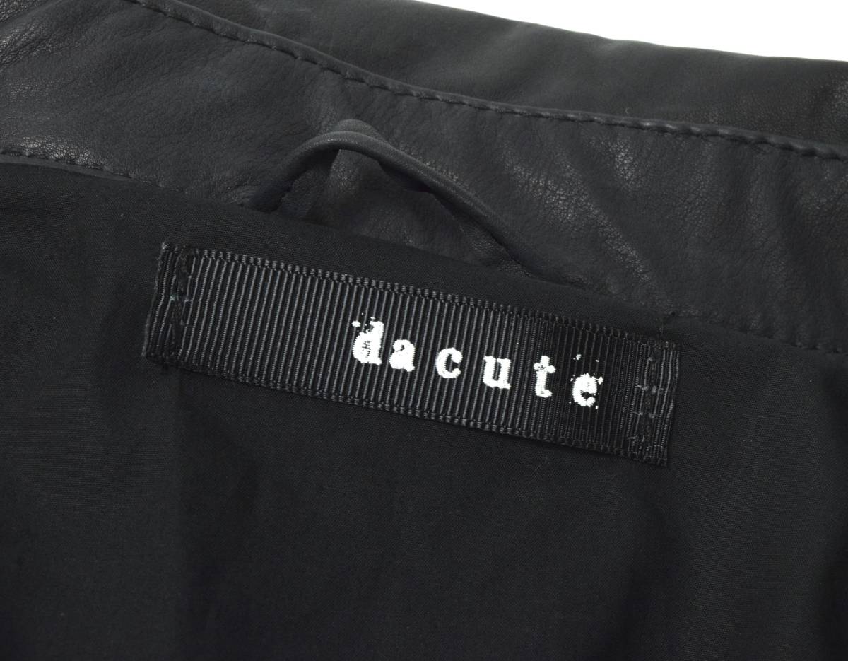 未使用 dacute ダクテ イタリア製 ソフト シープレザー シングル レザージャケット 52 ダークネイビー_画像8