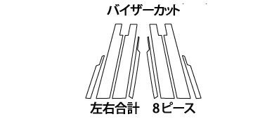 【送料無料！ハセプロ】★アートシートピラー/バイザーカット/ブラック (MS-PT57V) 8Pセット★TOYOTA プリウスZVW30 H21/5～_画像2