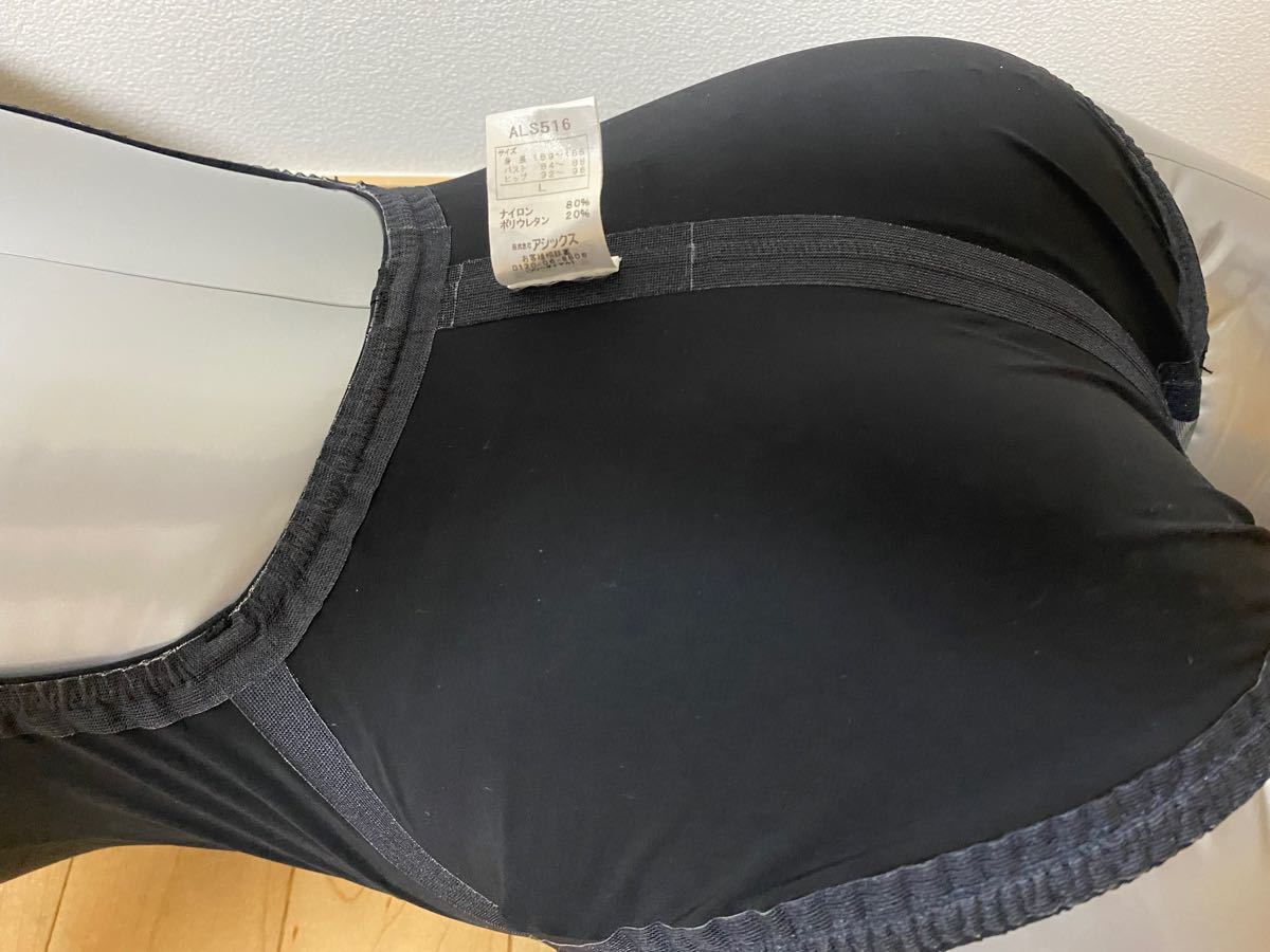 アシックス 女子競泳水着 トップインパクト TOPIMPACT ALS516 Lサイズ 黒 高速水着 布帛素材 ハイレグ