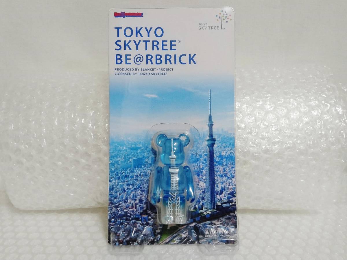  new goods unopened + records out of production goods + with defect MEDICOM TOY BE@RBRICK TOKYO SKYTREE clear blue & LIGHT UP VERSION. manner &. manner 100%