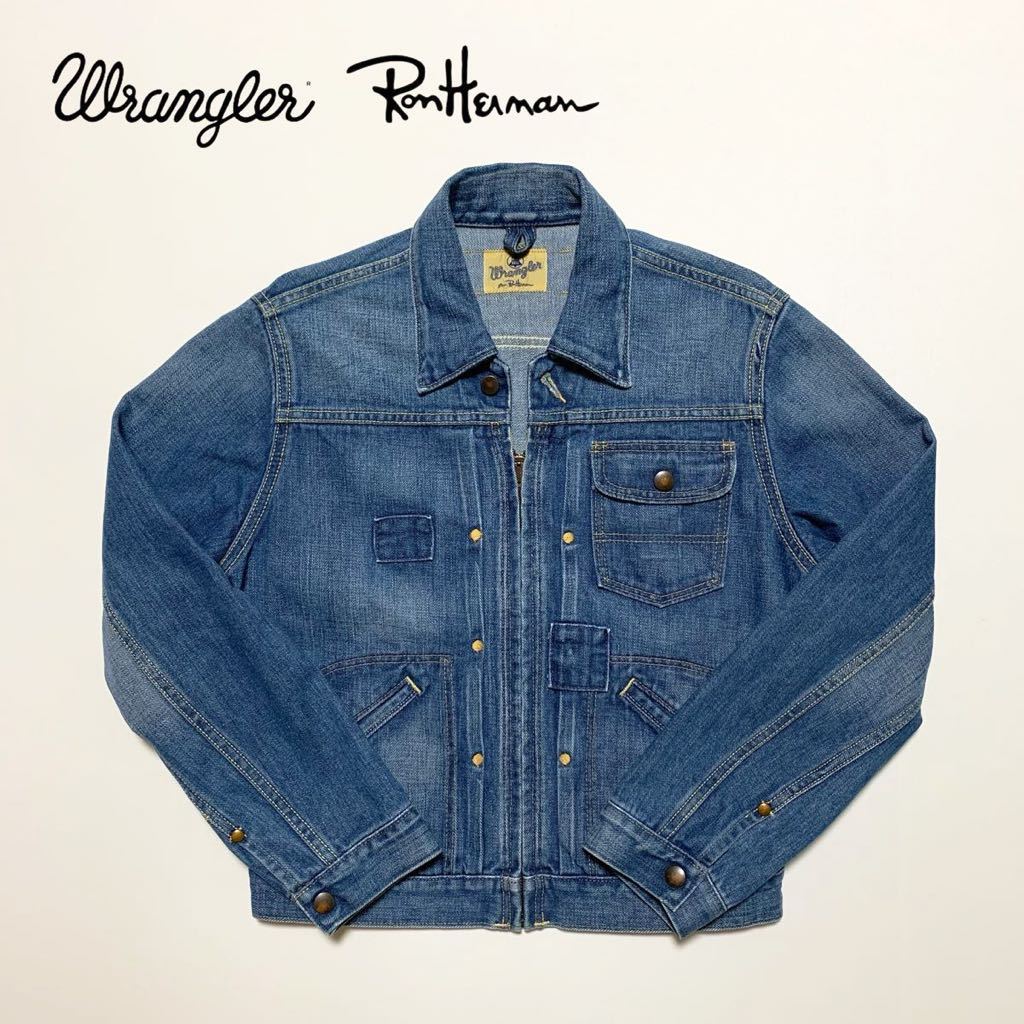 ☆美品 ラングラー × ロンハーマン 別注 ヴィンテージ加工 デニム ジャケット size S 古着 コラボ Gジャン Wrangler Ron Herman vintage_画像1