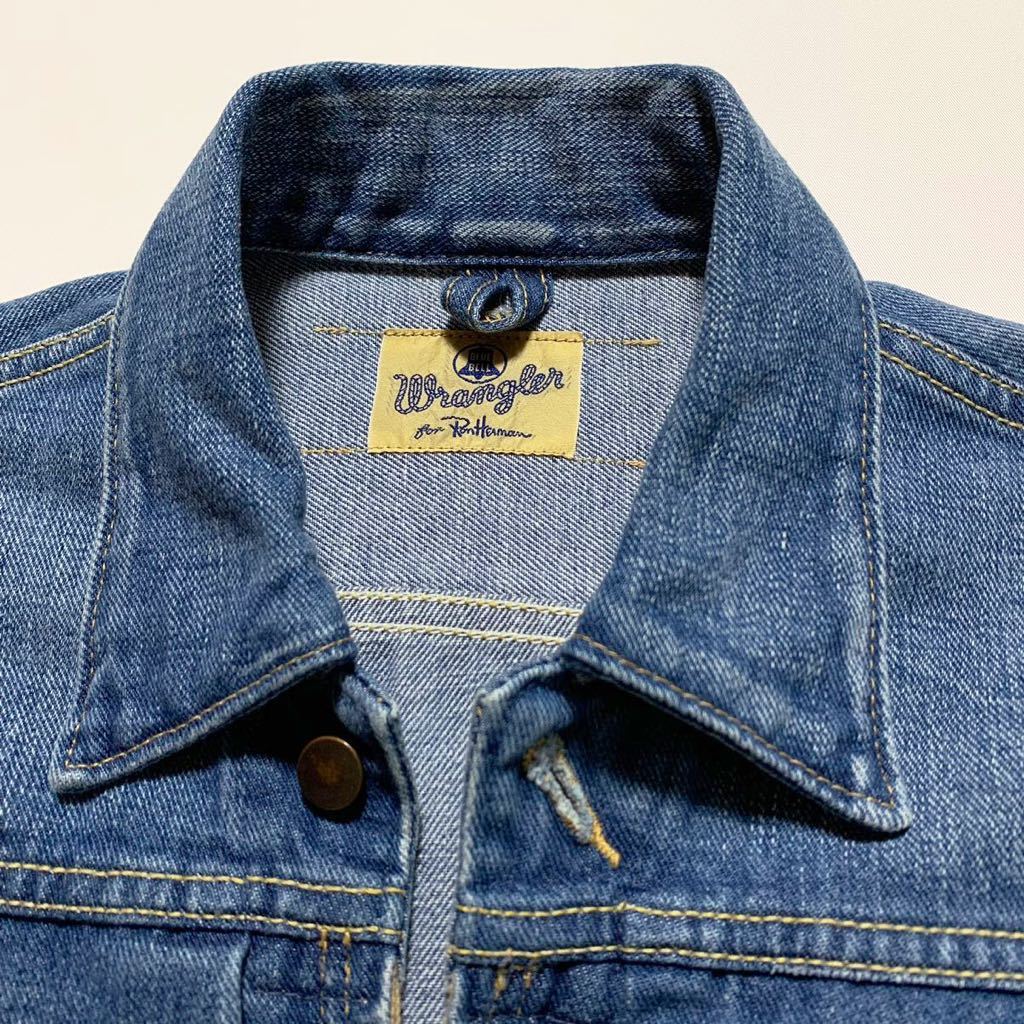 ☆美品 ラングラー × ロンハーマン 別注 ヴィンテージ加工 デニム ジャケット size S 古着 コラボ Gジャン Wrangler Ron Herman vintage_画像3