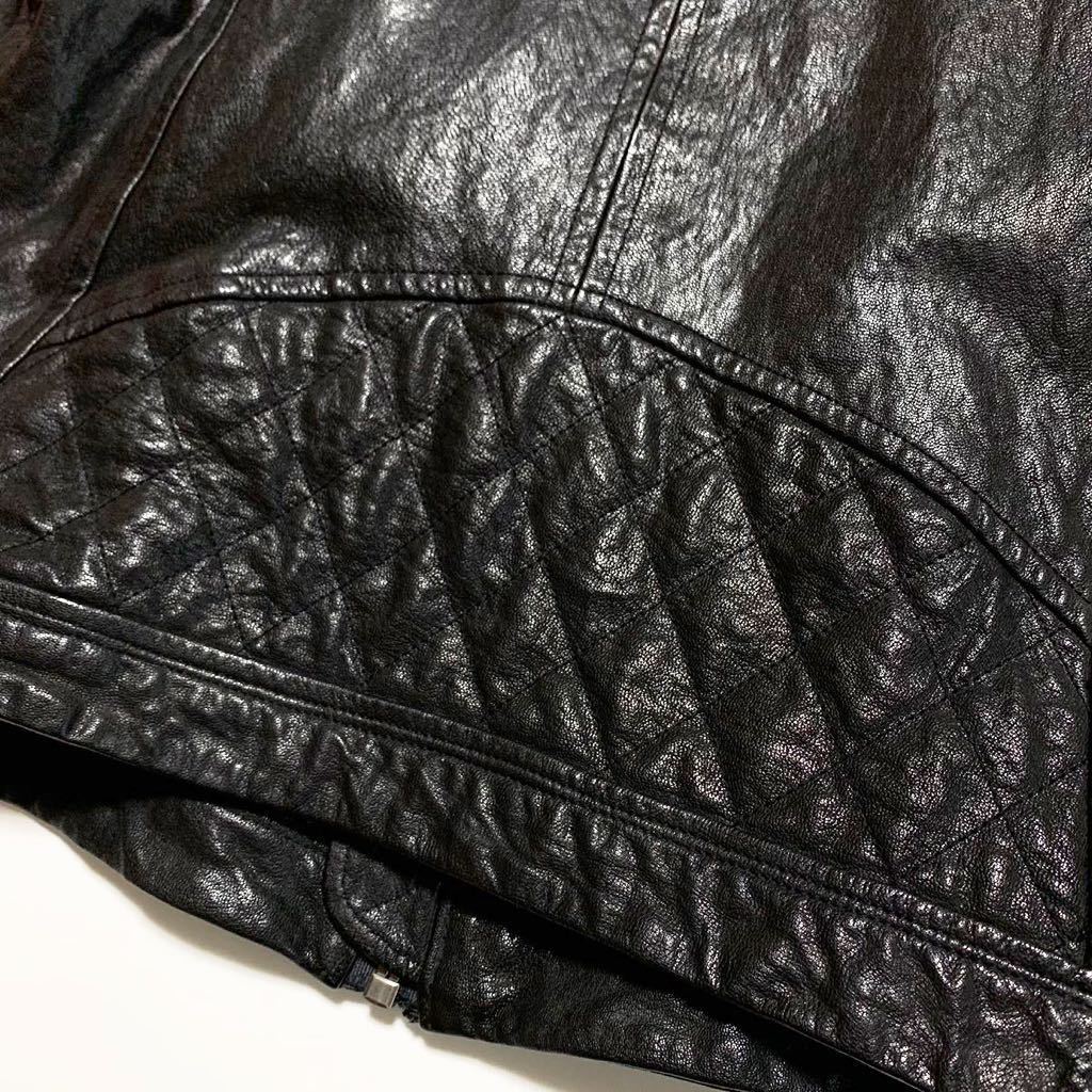 ☆良品 ディーゼル DIESEL レザー シングル ライダース ジャケット 黒