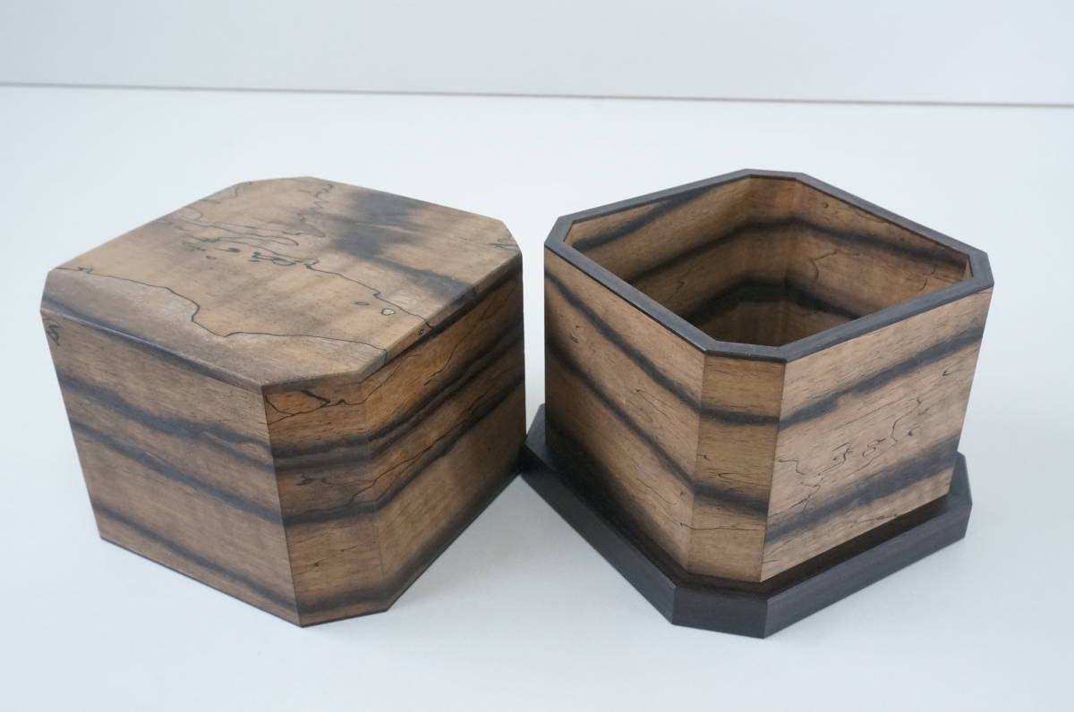 Yahoo!オークション - 新品 大橋利一作 黒柿墨絵杢隅切形八方落 Yahoo!オークション - 新品 大橋利一作 黒柿墨絵杢隅切形八方落