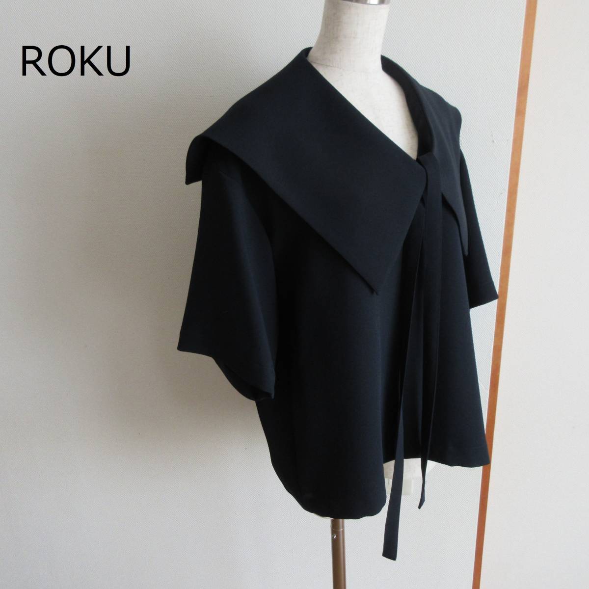 【オンラインショップ】 ROKU★ロク　ビックカラーシャツ　　ネイビー　2022年8月購入 Lサイズ