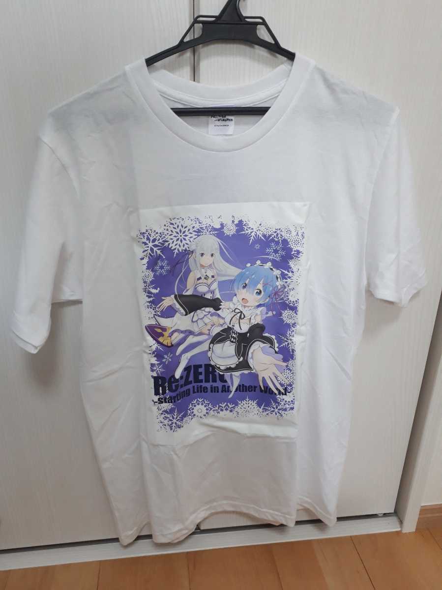 【新品】re:ゼロから始まる異世界生活エミリア&レム雪プリントTシャツMサイズ_画像1