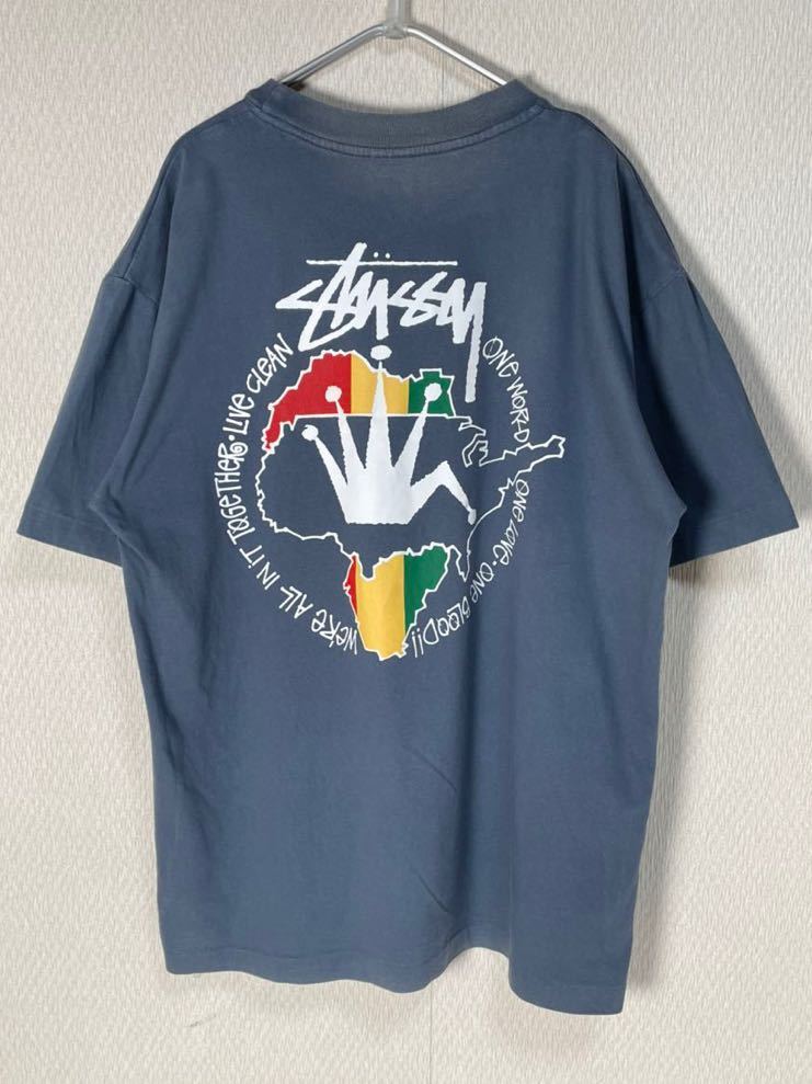 アメリカ製】STUSSY Tシャツ ラスタ ライオン クラウン designed in