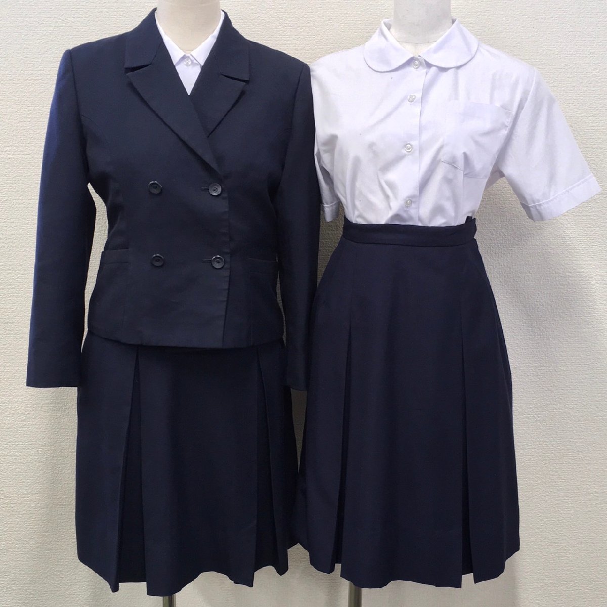 A121 (中古) 栃木方面 制服 6点セット /M/W66/ブレザー/ベスト/スカート/ブラウス/TOBU/金原/紺/制服/学生服/女子学生/冬服/夏服