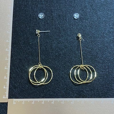 ピアス 3連 ロング ゴールド メンズ レディース 韓国 アクセサリー ノーブランド シンプル #C214-2