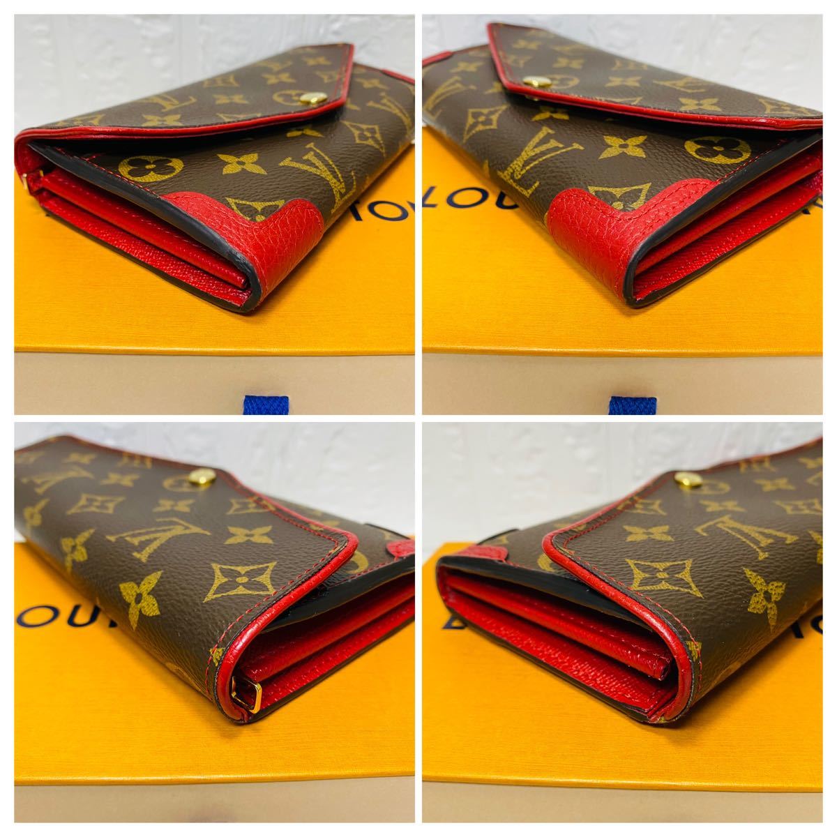 【美品】 LOUIS VUITTON ルイヴィトン M61184 モノグラム ポルトフォイユ・サラ レティーロ 長財布 ブラウン