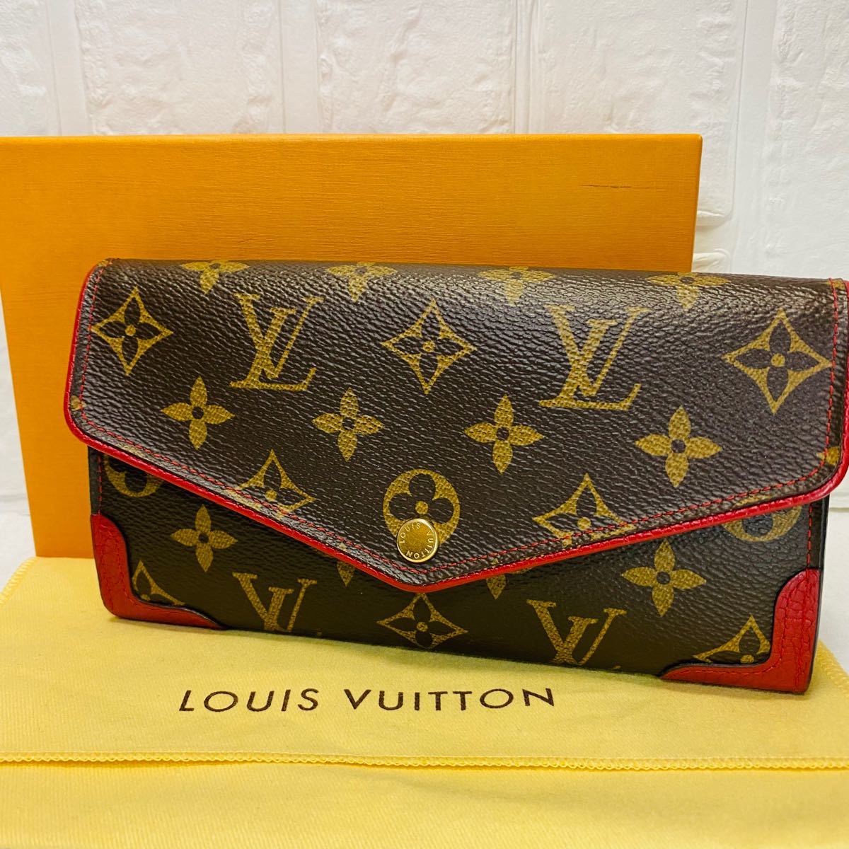 【美品】 LOUIS VUITTON ルイヴィトン M61184 モノグラム ポルトフォイユ・サラ レティーロ 長財布 ブラウン