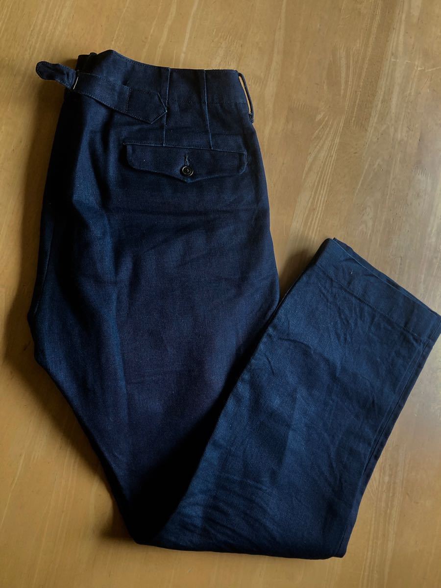RRL バックルバックインディゴリジッドオフィサーズチノトラウザー 34