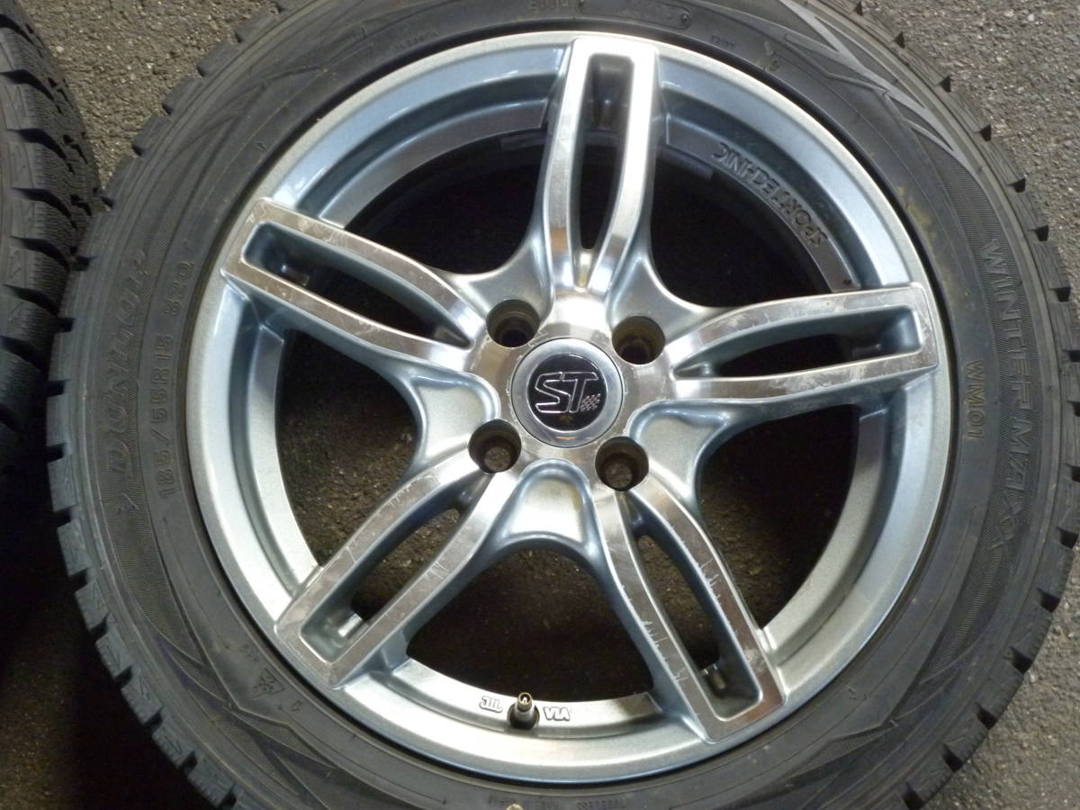 ダンロップウインターマックス185/55R15 8.5分山15年製造　SPORTECHNIC TSM 6.0-15 4H PCD98 IN35 4本セットです。_画像2