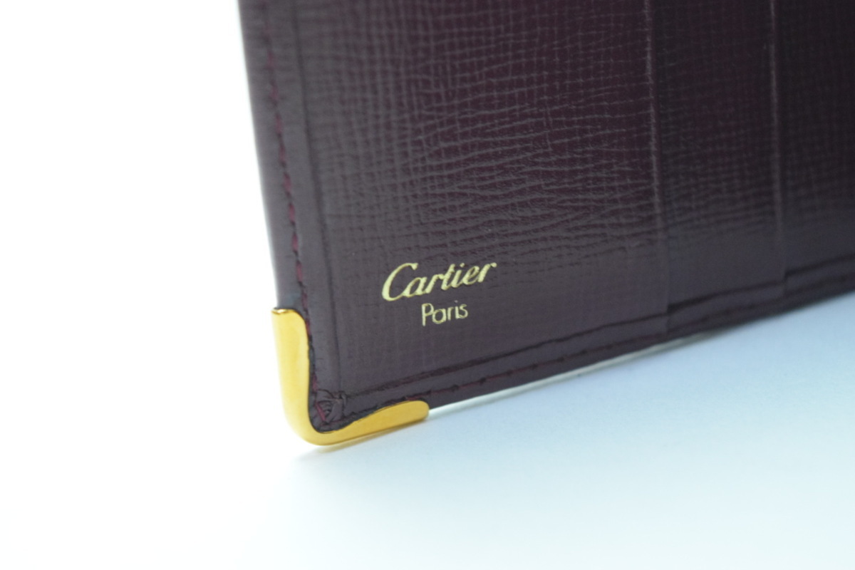 送料込み　CARTIER　カルティエ　二つ折財布　コンパクトウォレット　マストドゥカルティエ　ボルドー　消費税込_画像10