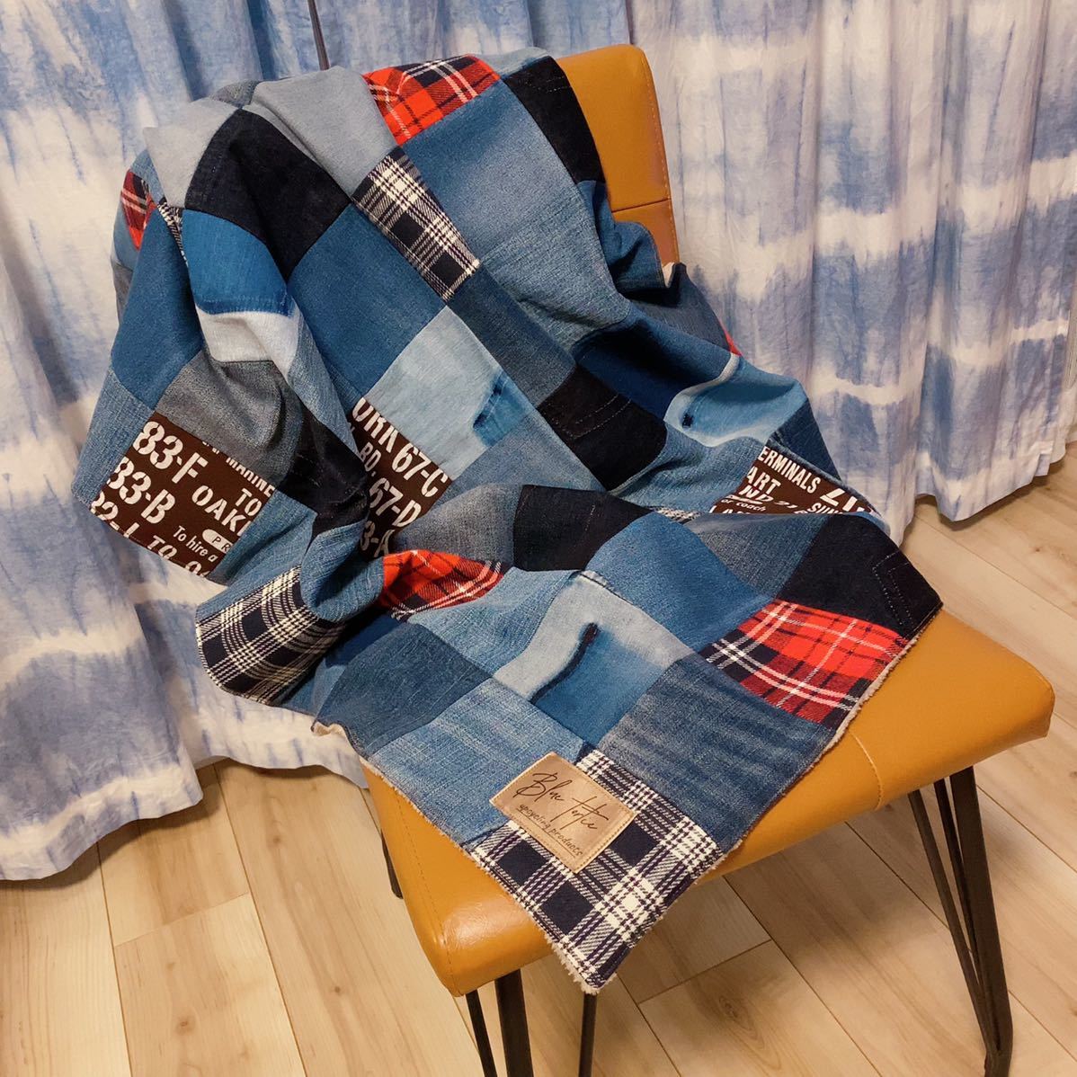 ハンドメイドリメイクデニム ブランケット春夏用 カバー シート日用品