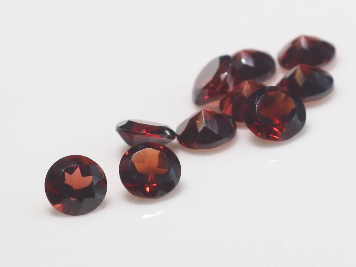 赤茶色ガーネット 5mmラウンド 10個 5.40ct