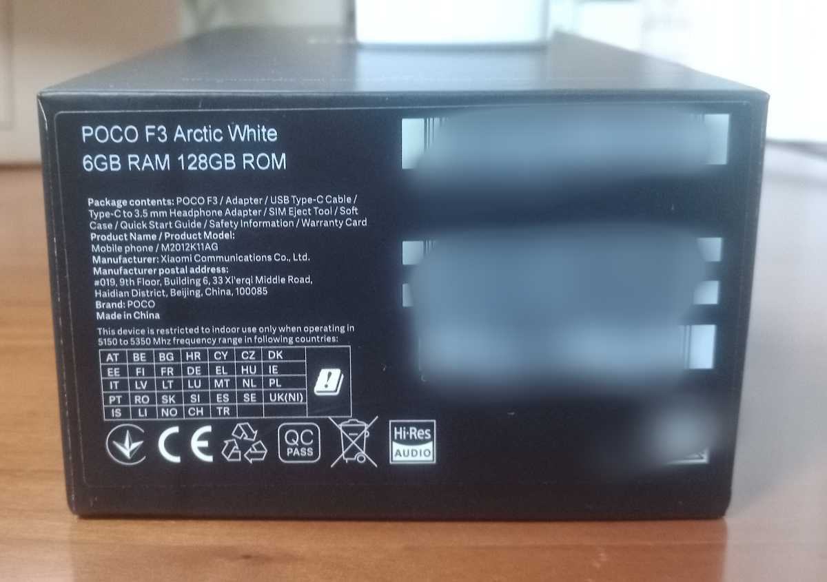 Xiaomi Poco F3 5G (6GB+128GB) グローバル版 ホワイト