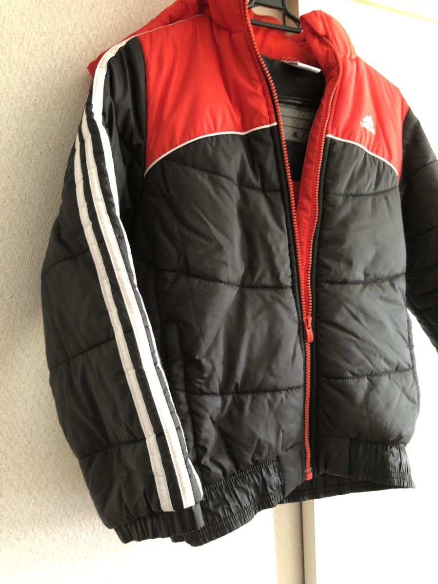  Adidas with cotton jacket coat size 140 red × black 