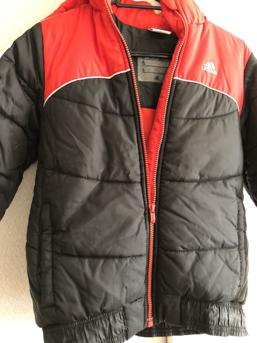  Adidas with cotton jacket coat size 140 red × black 