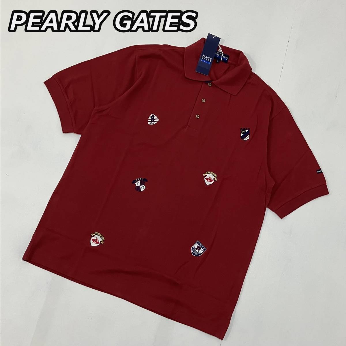 新品タグ付【PEARLY GATES】パーリーゲイツ エンブレム ロゴ 刺繍 