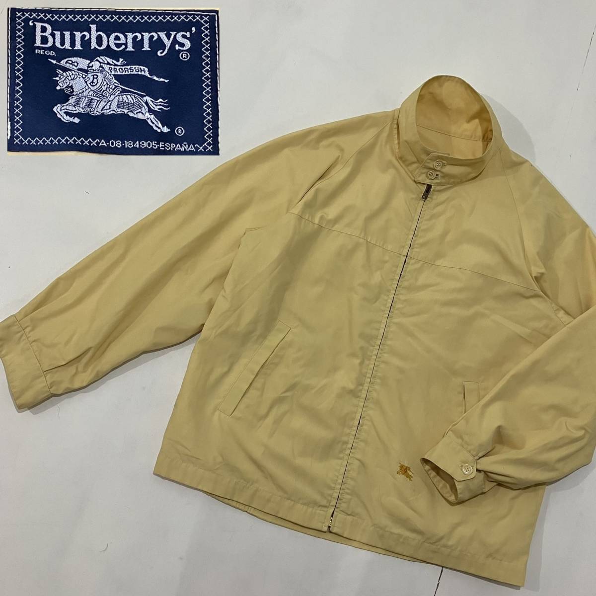 90年代頃【Burberry's】バーバリーズ スイングトップ ハリントンジャケット G9 タイプ 黄色 イエロー 90s ビンテージ