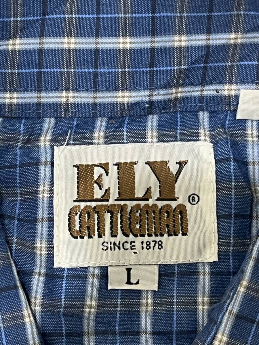 70年代頃【ELY】エリー 襟芯入り チェック柄 ウエスタンシャツ 70年代頃【ELY】エリー 襟芯入り チェック柄 ウエスタンシャツ