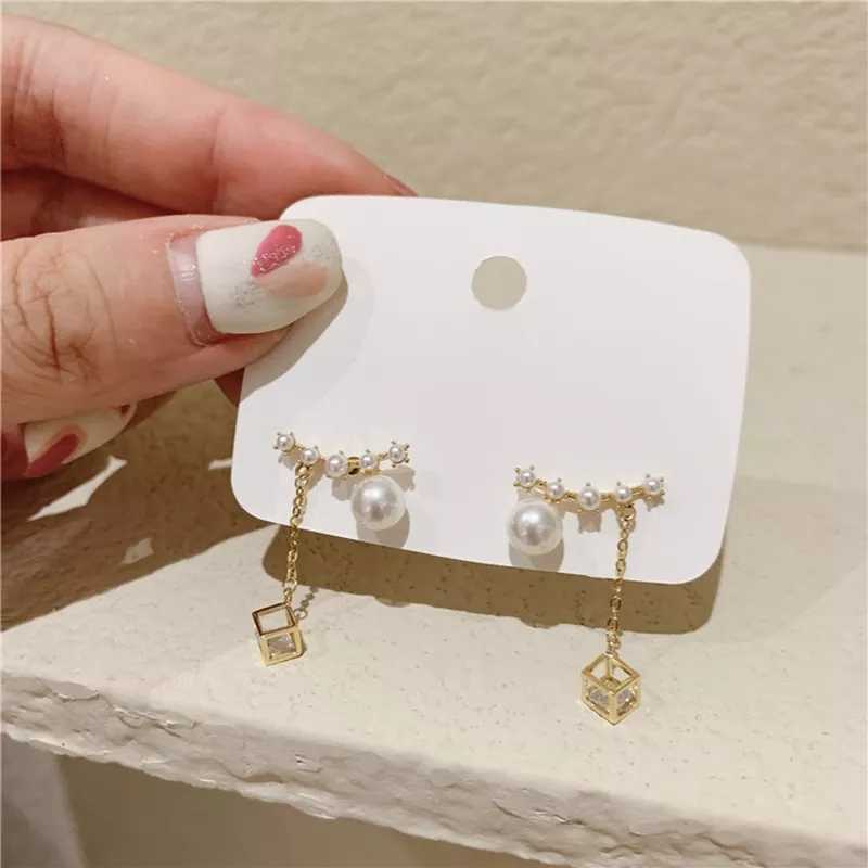  earrings pearl earrings dressing up earrings adult pretty wedding earrings lady's Korea accessory height .. chain earrings [No.29]