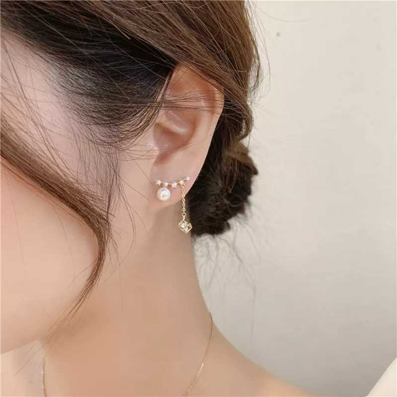  earrings pearl earrings dressing up earrings adult pretty wedding earrings lady's Korea accessory height .. chain earrings [No.29]