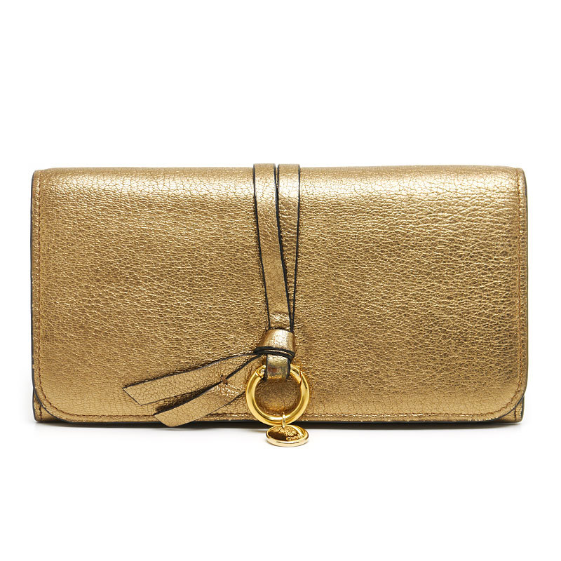 クロエ Chloe アルファベット ロングウォレット レザー ゴールド ...