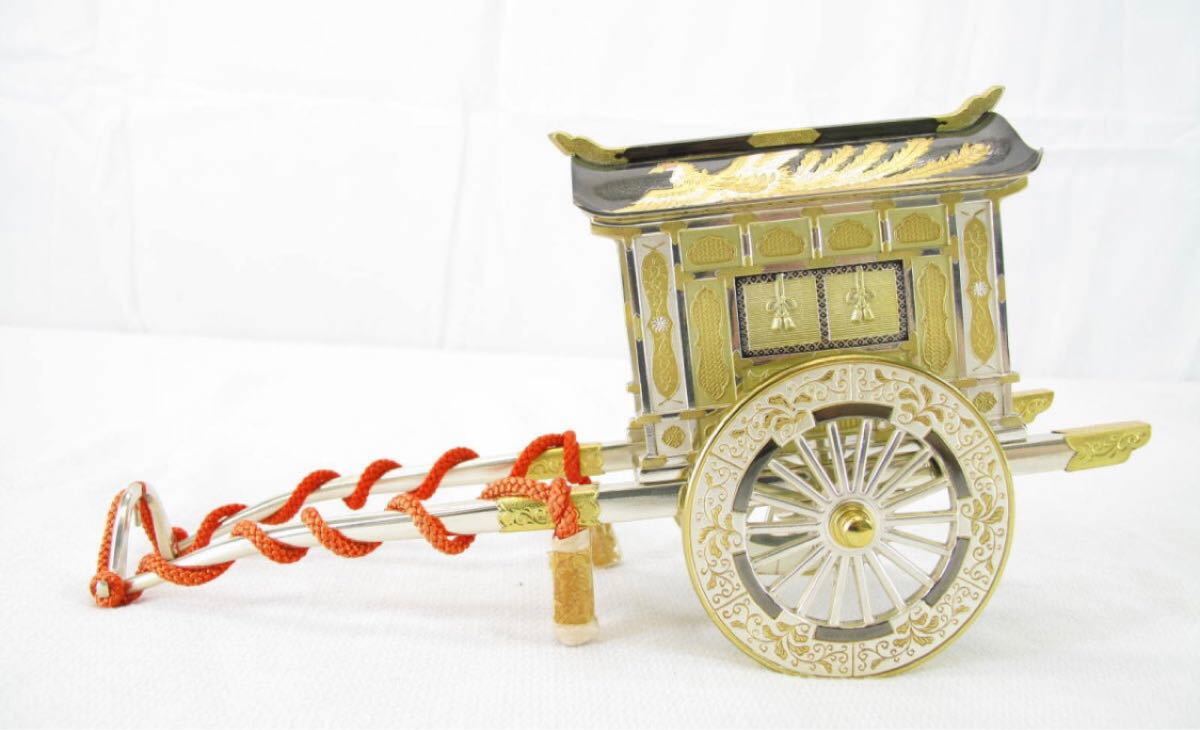 美品 関工芸 TAKEHIKO/武比古 銀製 御所車 牛付 総重584g 現状 美品 関工芸 TAKEHIKO/武比古 銀製 御所車 牛付 総重584g 現状