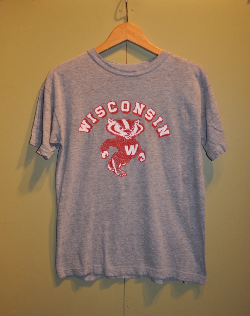 ユーズド 80年代 WISCONSIN CHAMPION ウィスコンシン チャンピオン バータグ Tシャツ MADE IN USA_画像1