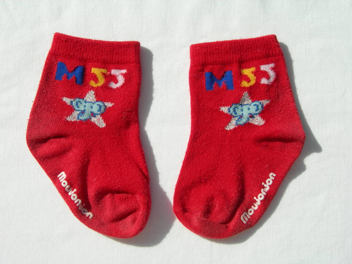  Moujonjon носки красный 9~11cm ранг 