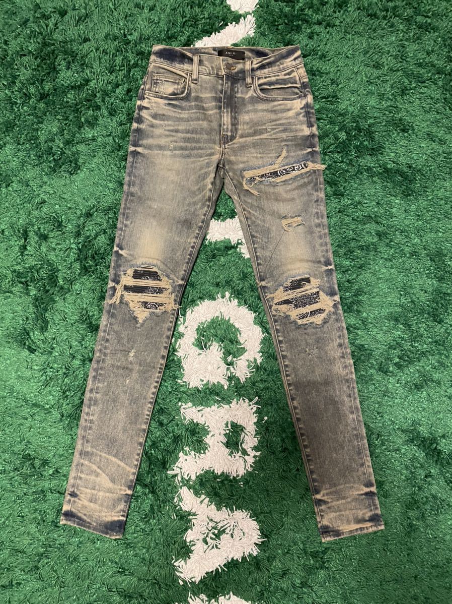 30 AMIRI アミリ バンダナ デニム スキニー ストレッチ Bandana Denim