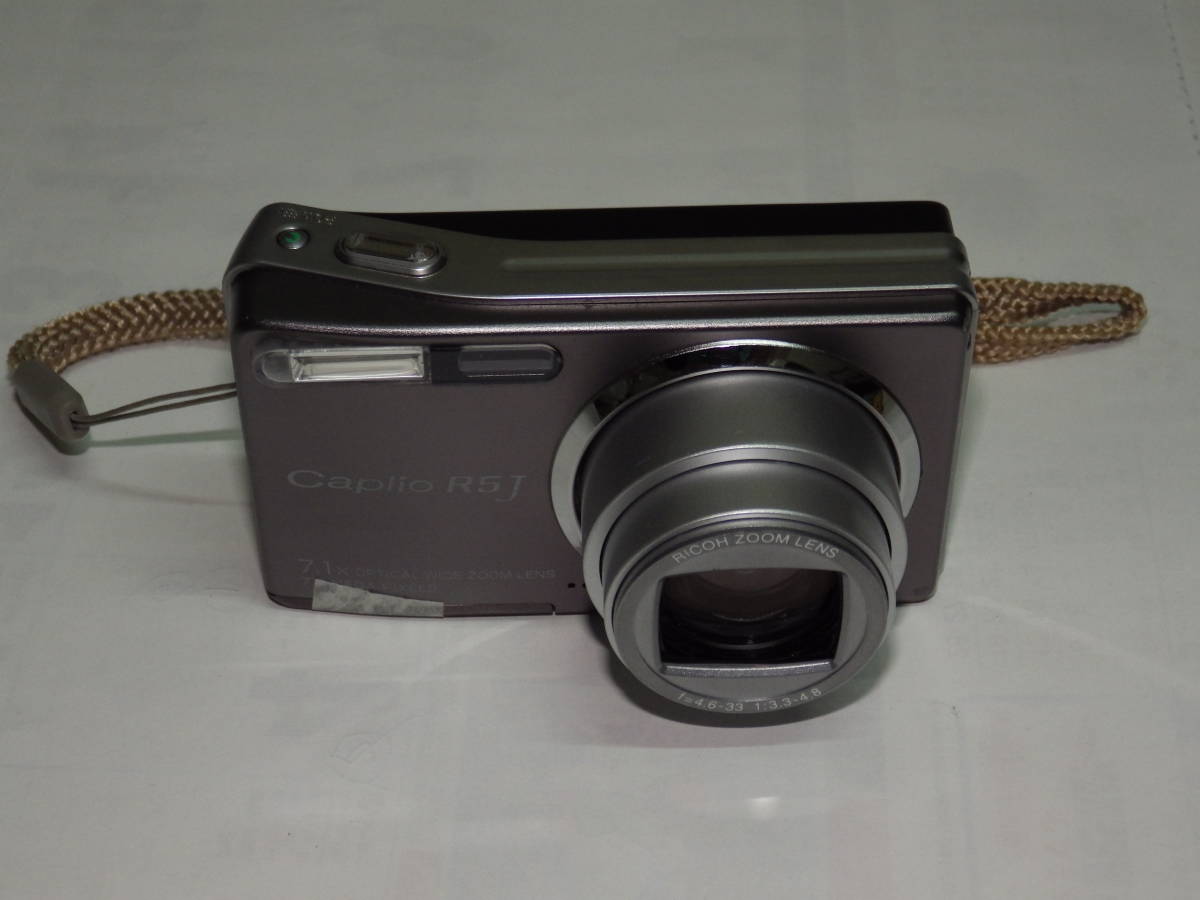 * used beautiful goods compact digital camera Ricoh Ricoh cap rio R5J gray * optics 7 times * hand Wobble correction * operation verification settled *