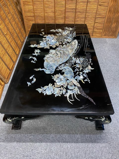 ☆たくちゃん様専用☆螺鈿細工 鳳凰 110cm円卓 ローテーブル