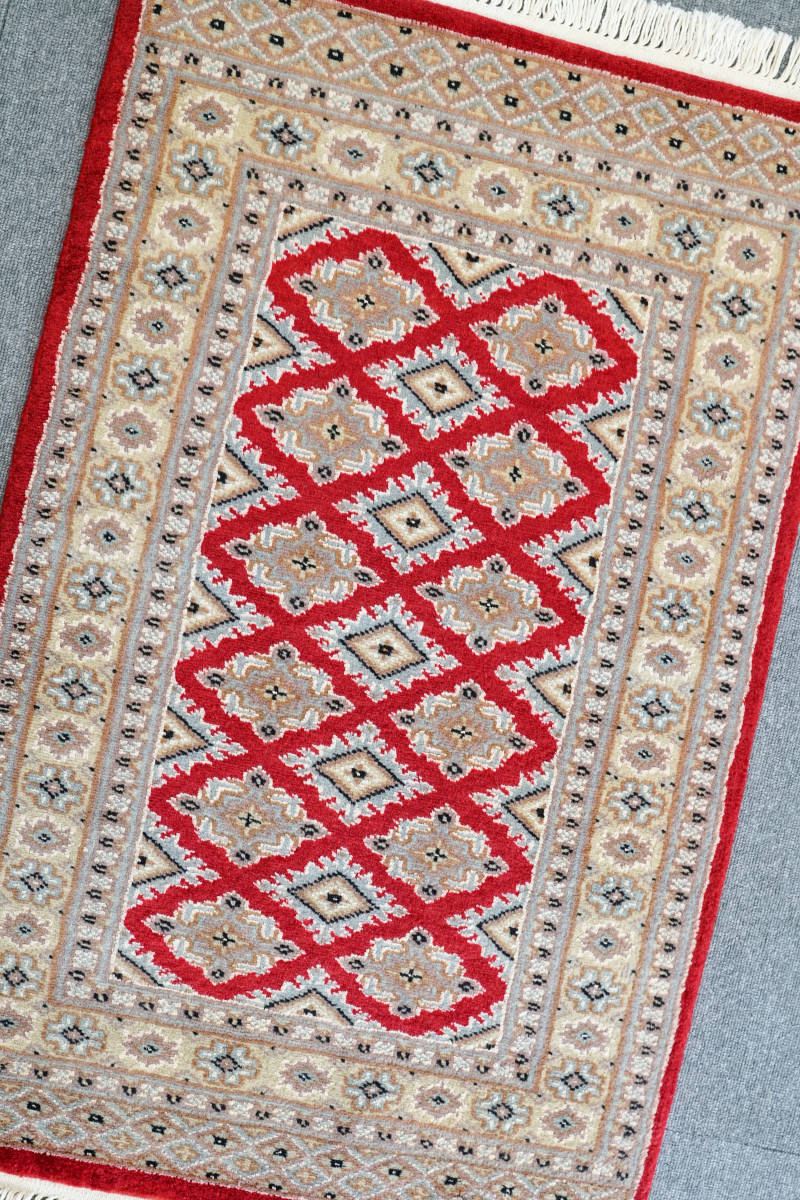 パキスタン 手織り絨毯 玄関マット size:87×62cm-