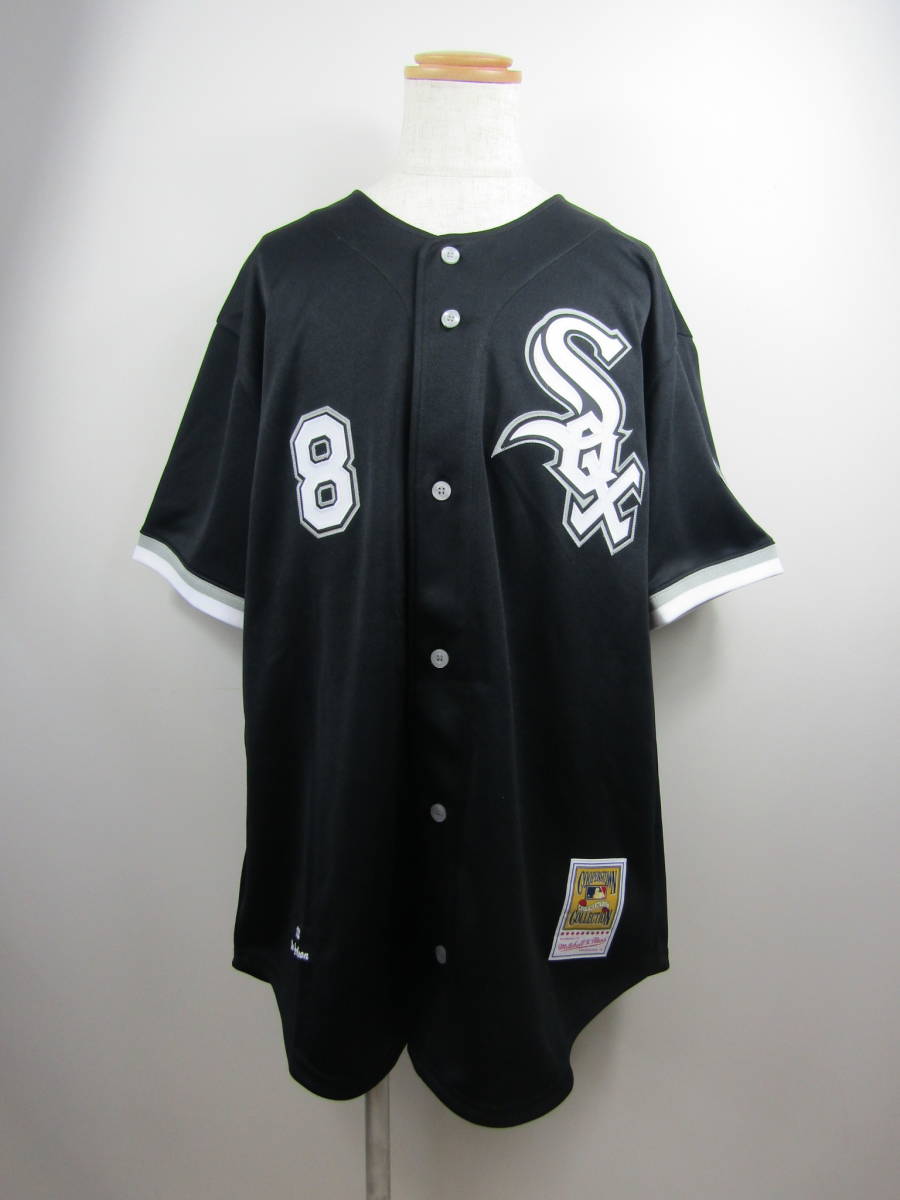 131-Ky9736-80s Mitchell ＆ Ness ミッチェルアンドネス MLB AUTHENTIC JERSEY ベースボールシャツ 2XLサイズ ブラック 未使用品