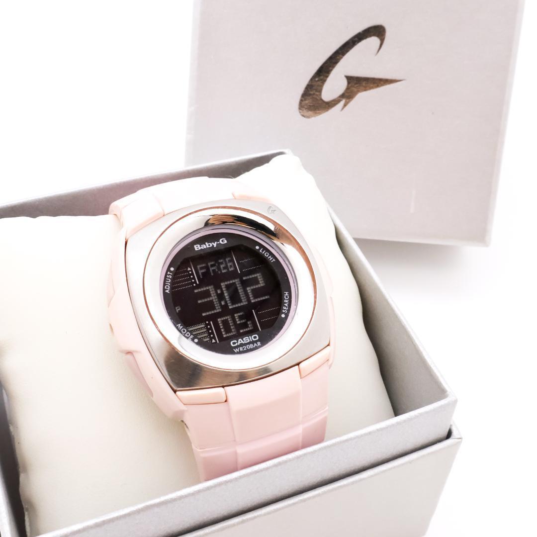 美品》BABY-G 腕時計 ピンク 20気圧防水 デジタル カレンダー ライト