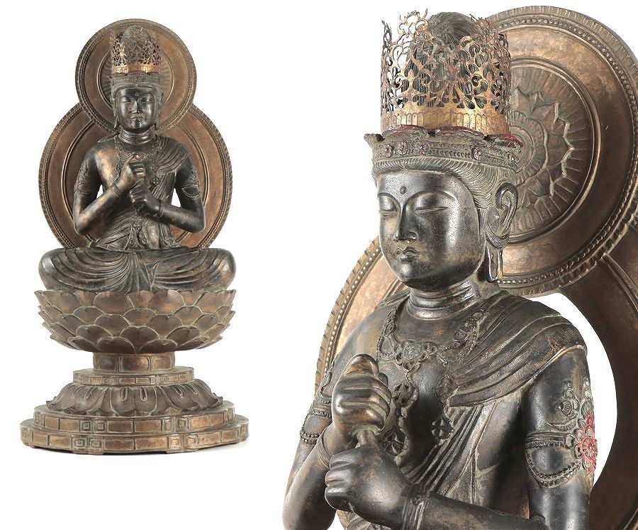 ■仏教美術 銅鍍金坐像 高さ約48㎝ 重さ約14.20㎏■