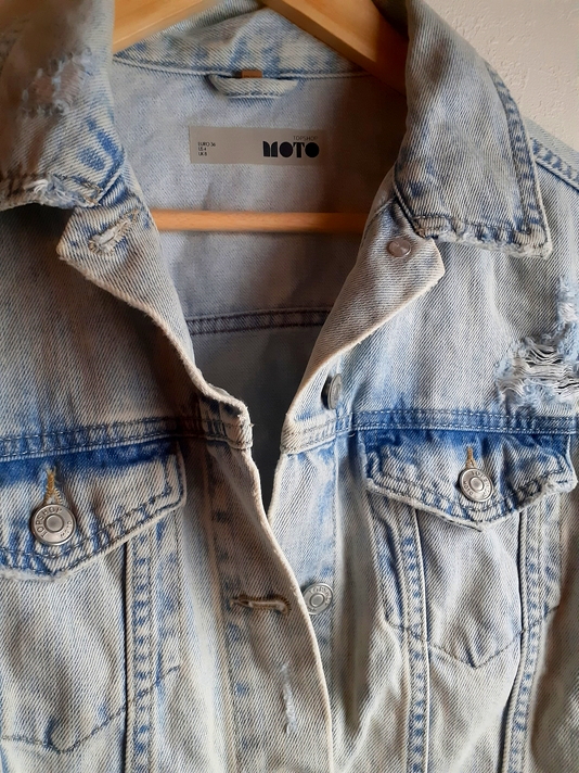 topshop moto* light blue uoshu processing Denim jacket G Jean UK size 4