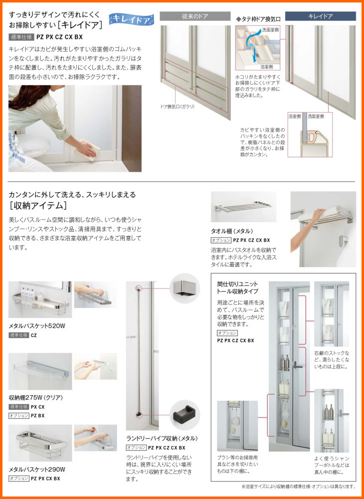 ※別途浴室暖房機付有! リクシル システムバスルーム スパージュ 1618 PZタイプ 戸建用 基本仕様 送料無料 40%オフ 海外発送可 S_画像6