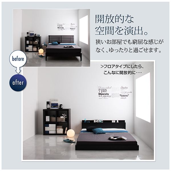  shelves * outlet attaching floor bed SKYline standard bonnet ru coil with mattress da blue black × white 