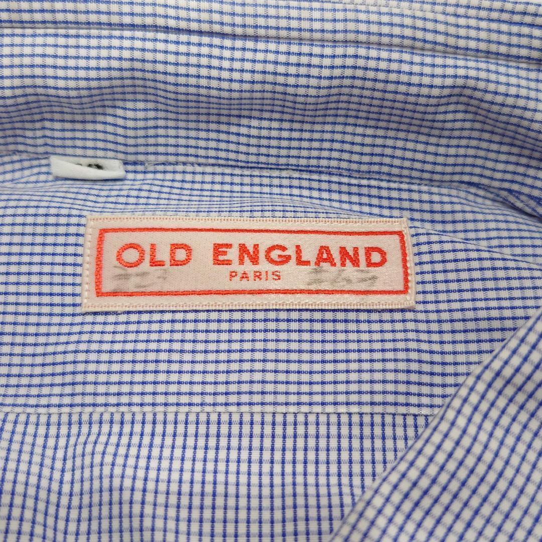 OLD ENGLAND オールドイングランド 長袖シャツ ブルー系 チェック_画像3