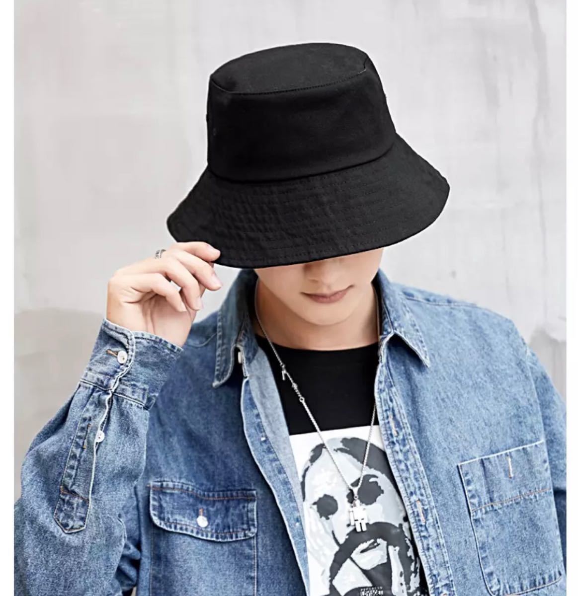 ハット ブラック 男女兼用  韓国 オルチャン UVカット 帽子