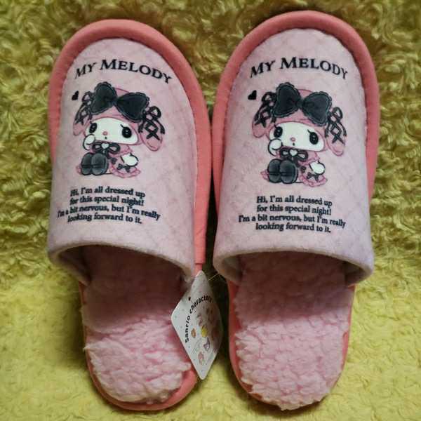  Sanrio genuine night middle. mero black room shoes slippers My Melody 