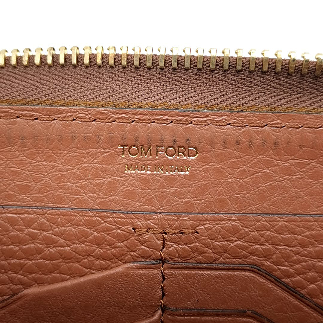 送料無料 美品 トムフォード TOM FORD 長財布 ラウンドファスナー