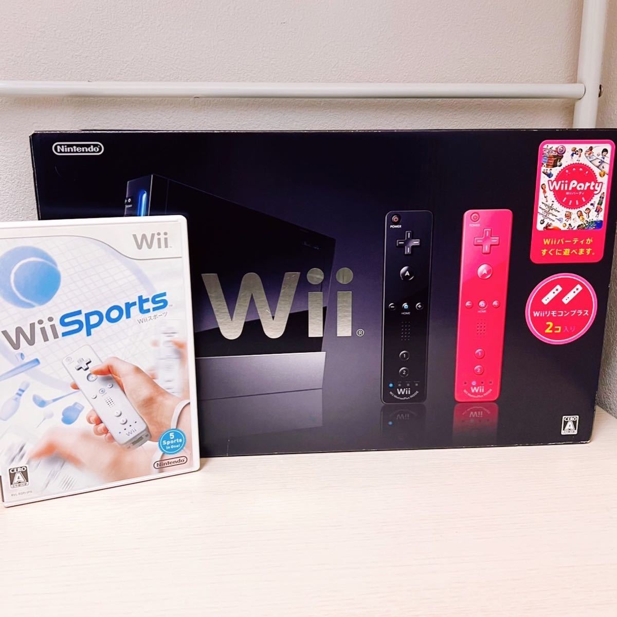 ゲーム好き必見 任天堂 Wii 本体/一式セット/付属品完備/箱付き/ゲーム 