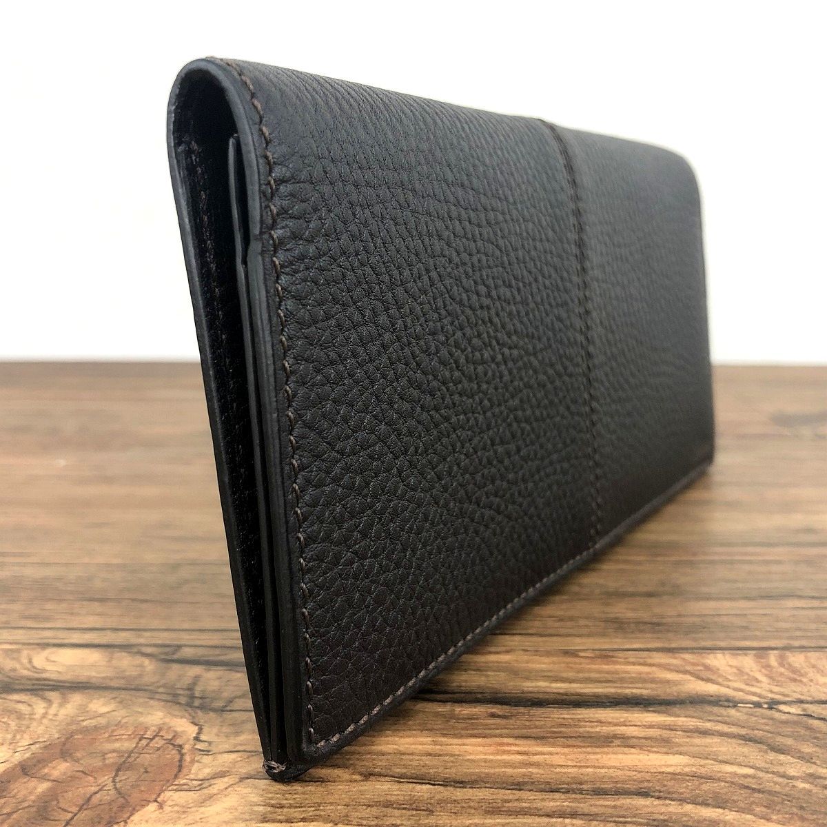 ☆送料無料☆ 未使用品 Cartier 札入れ ダークブラウンレザー 長財布